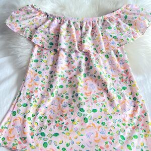 Lilly Pulitzer off shoulder top mixed fruit print